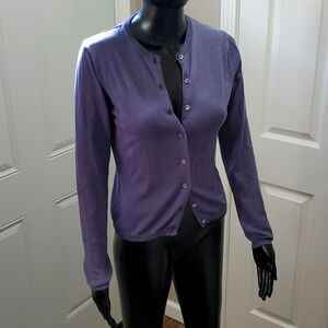Giorgio Armani Periwinkle Blue Purple Cardigan Le Collezioni Size 4